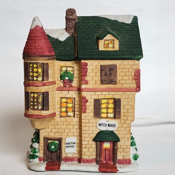 NOMA Dickensville Village DOCTOR OFFICE, WATCH MAKER Lighted House Christmas - Picture 4 of 10
